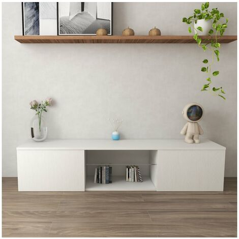 Mueble de salón TV Sottunga aglomerado 120 x 35 x 40 cm - Blanco [en.casa]