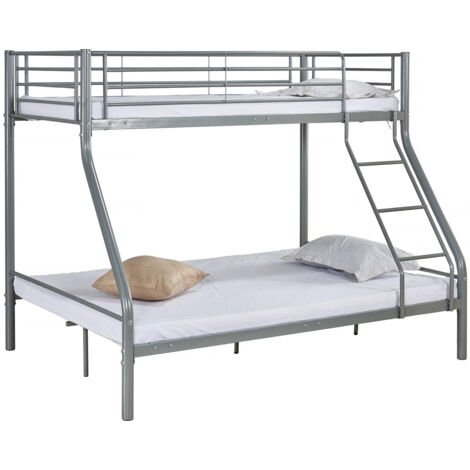 Litera metálica "Leo" incl. somier - 90/140 x 190 cm - Gris