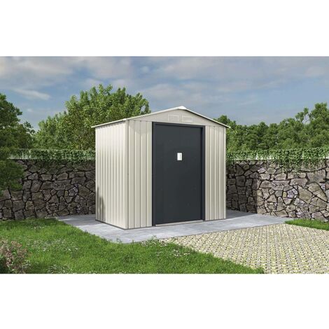 Caseta de jardín metálica "Nebraska" - 4,07 m² - Beige/Gris antracita