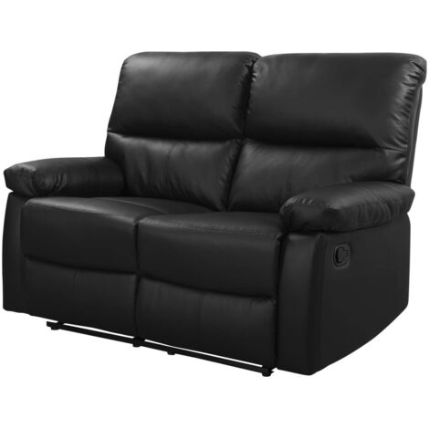 Sofá reclinable 2 plazas "Lincoln" - Color negro