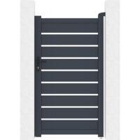 Puerta peatonal incorporada de aluminio "Bastien" - 100 x 176 cm - Antracita