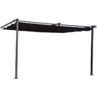 Pérgola adosada con techo retráctil - 3 x 4 m - gris antracita