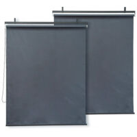 Juego de 2 estores enrollables para pérgola - 124 x 225 cm - Antracita