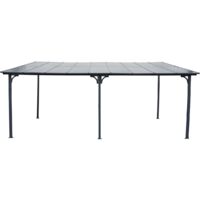 Pérgola adosada "Marvin" - 5,5 x 3 m - 545 x 298 x 243 cm - Gris oscuro
