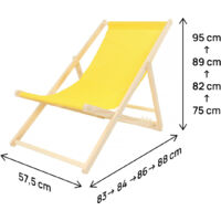 Juego de 2 tumbonas de madera Chilena - Amarillo