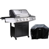 Barbacoa a gas "Bingo 5" - 5 quemadores (1 lateral) - 15.2kW + Funda de protección - Negro