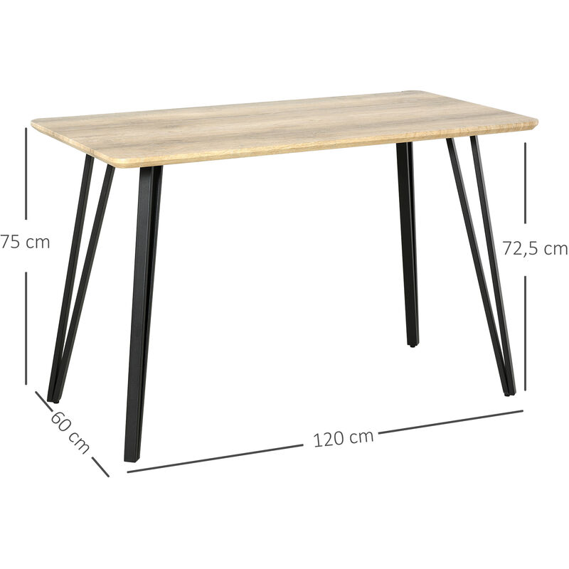 Bureau professionnel 200x100 cm coloris chêne clair et carbone