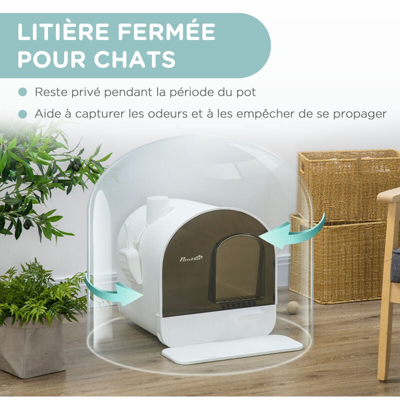 Pawhut - Maison de toilette portable pour chat