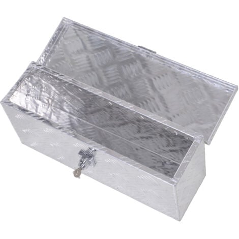 [JAMAIS UTILISÉ] HOMCOM Boite de rangement - boîte à outils en aluminium - caisse à outil alu. verrouillage clé dim. 50L x 15,5l x 20,5H cm