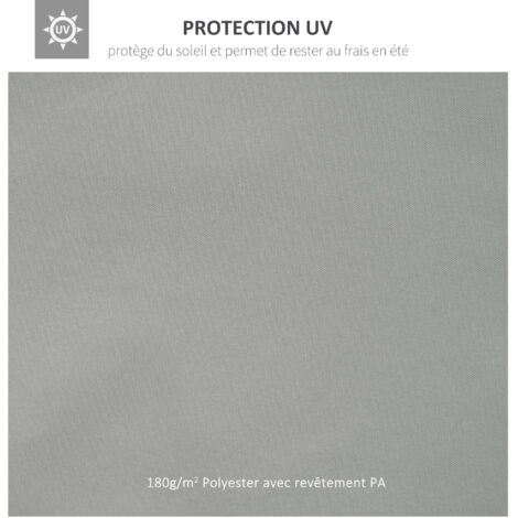 Toit De Remplacement Outsunny Pour Tonnelle Barbecue 2,4x1,5m - Polyester 160g/m² Anti-UV Gris