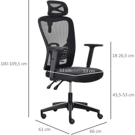HOMCOM HOMCOM Fauteuil de bureau à roulettes chaise manager ergonomique  pivotante hauteur réglable lin gris foncé pas cher 