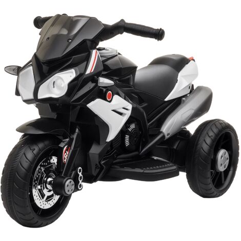 Homcom – Moto électrique 3 roues pour enfant – Vitesse 3 km/h – Batterie rechargeable – Phares LED et musique – Dimensions 86x42x52 cm
