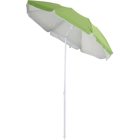 Parasol inclinable octogonal de plage Ø 150 cm tissu polyester haute densité anti-UV mât démontable sac de transport inclus vert