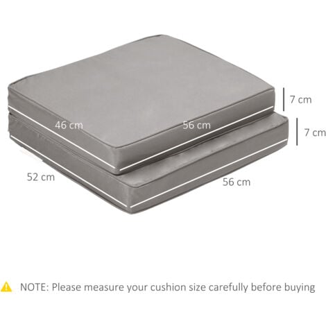 Coussins de fauteuil de jardin zippés déhoussables - galettes de chaise de jardin - épais rembourrage 7 cm - polyester haute densité gris