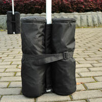 Lot 4 sacs de lestage de fixation pour tonnelle parasol pavillon volume max. 15kg noir - Gris