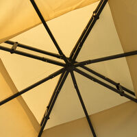 Tonnelle barnum style colonial double toit toiles moustiquaires amovibles 3L x 3l x 2,65H m beige noir - Beige