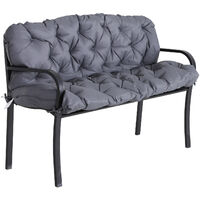 Coussin matelas assise dossier pour banc de jardin balancelle canapé 3 places grand confort 150 x 98 x 8 cm gris - Gris