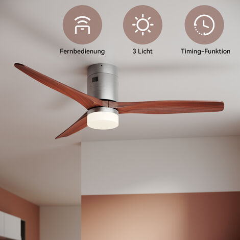 Ventilateur Plafond avec Lumière Chromé Blanc 132cm Irene