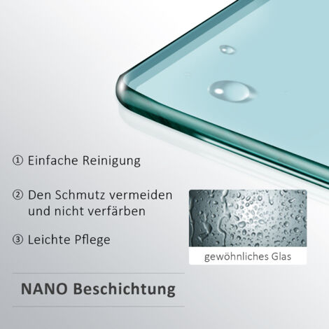 SONNI Panneau de baignoire avec verre NANO ESG de 6mm Paroi de baignoire pliante H140xL120cm