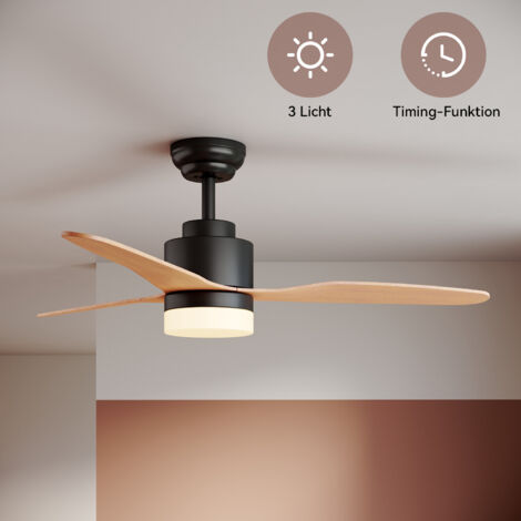 Sonni – Ventilateur de plafond 119 cm – Éclairage LED 18W – Télécommande – 3 pales – Fonction timer – Moteur silencieux pour circulation d'air (1/5)