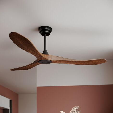 Ventilateur De Plafond Avec Lumière LED Wuled InnovaGoods - 3 Pales, Bois, Art Déco