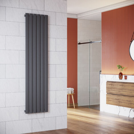 SONNI Radiateur eau chaude en acier Conception murale Vertical Radiateur chauffage central 1800x465mm Panneau Unique Anthracite (935W)