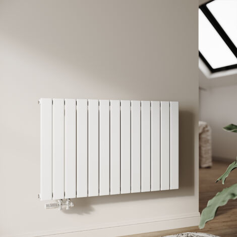 SONNI Radiateur eau chaude en acier Conception murale Vertical Radiateur chauffage central 630x1004mm Panneau Unique Blanc (759W) Horizontal