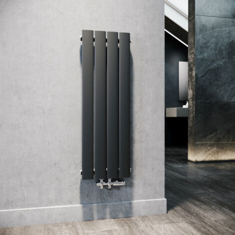 SONNI Radiateur eau chaude en acier Conception murale Vertical Radiateur chauffage central 900x311mm Panneau Unique Anthracite (321W)