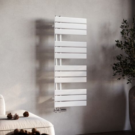Sonni – Radiateur sèche-serviettes vertical eau chaude 1038x400mm – Puissance 383W – Raccordement latéral – Construction simple couche (1/5)