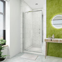SIRHONA Porte de douche pivotante paroi de douche en verre securit 70 x 185cm