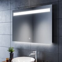 Miroir led 100x70 CM Miroir de salle de bains anti-buée interrupteur tactile, professionnel SIRHONA