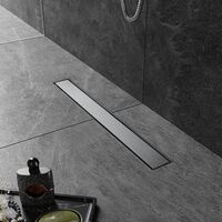 SIRHONA Caniveau Douche Italienne 60cm à carreler, Siphon de Sol Douche Modèle 2 en 1, Acier Inoxydable