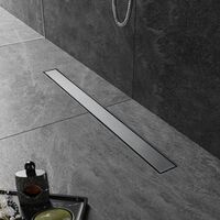 SIRHONA Caniveau Douche Italienne 80cm à carreler, Siphon de Sol Douche Modèle 2 en 1, Acier Inoxydable