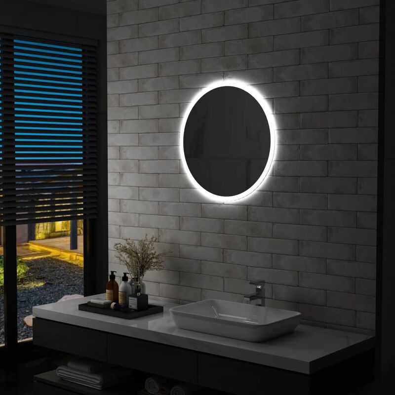 vidaXL Specchio LED Bagno con Sensore Tattile e Schermo Orario 80x60cm