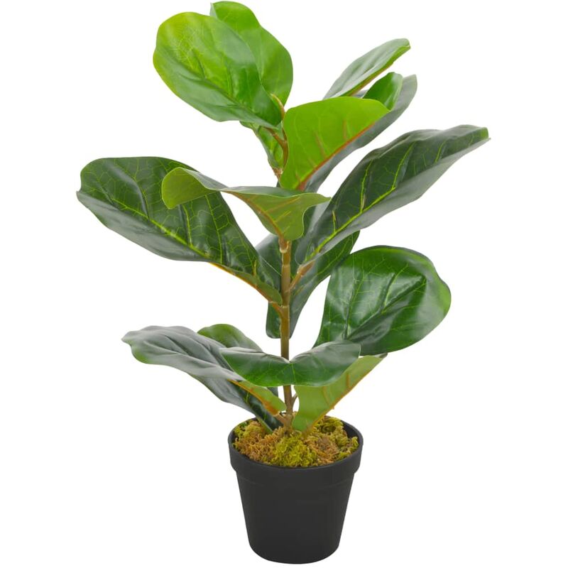 Pianta Artificiale di Ficus Lyrata con Vaso Verde Pianta Decorativa vari  dimensioni dimensioni : 45 cm