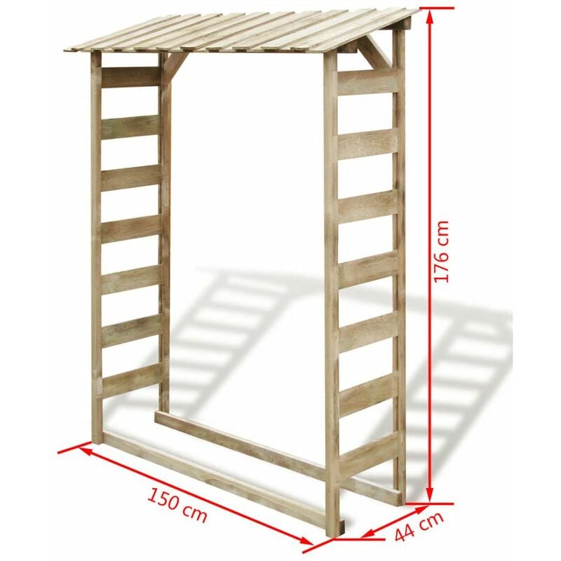 Deposito per Legname Capanno in Pino Impregnato varie dimensioni dimensioni  : 150x44x176 cm