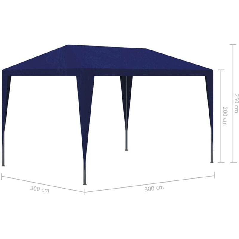 Relaxdays Gazebo 3x4 m, Tenda da Giardino, Pergolato da Esterno, Tetto in  Telo PE, Struttura Acciaio, Blu Scuro Bianco