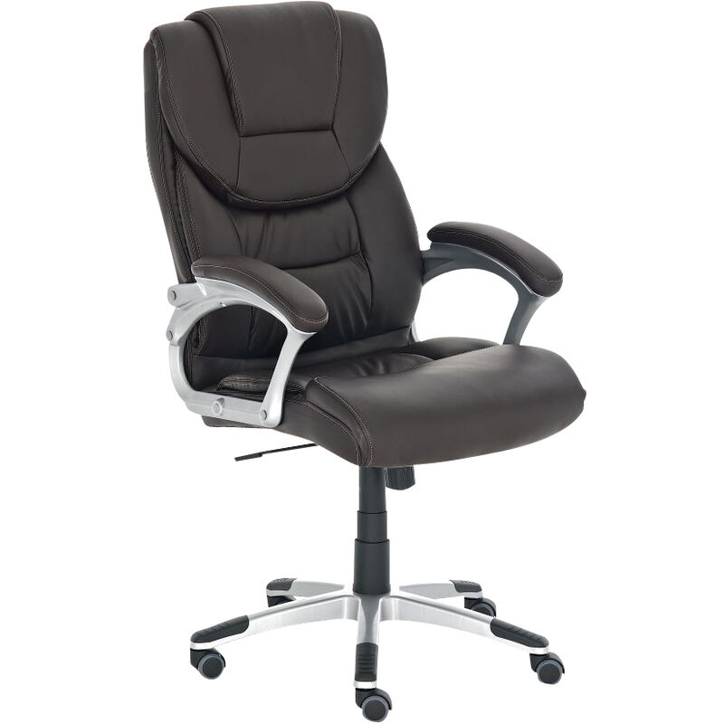 Sedia da ufficio con seduta comoda ed ergonomica in similpelle vari colori  colore : marrone
