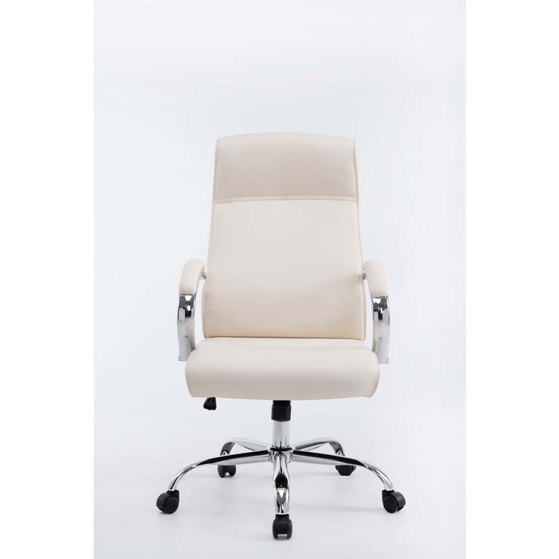 Sedia da ufficio dall'aspetto semplice ed elegante in similpelle vari  colori colore : crema