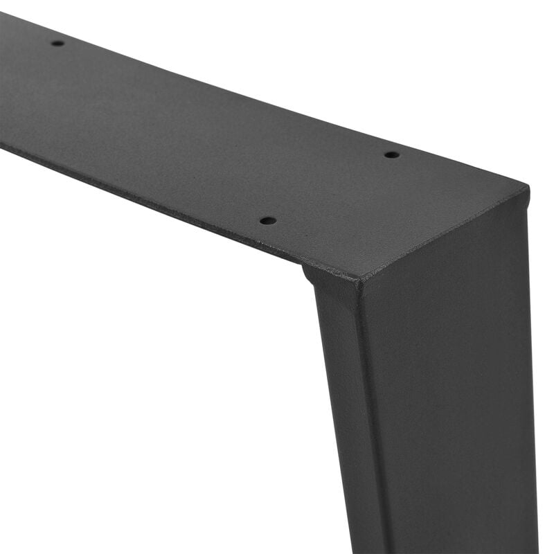 set 2 gambe rettangolari per tavolo/scrivania acciaio nero opaco 40x43 cm