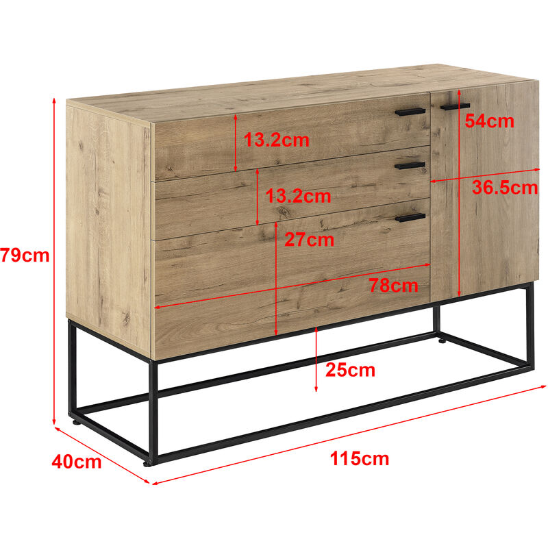 Il numero 1 del risparmio-CASSETTIERA 4 CASSETTI IN LEGNO TRUCIOLATO 63 X  40 X H82 CM DI COLORE MARRONE