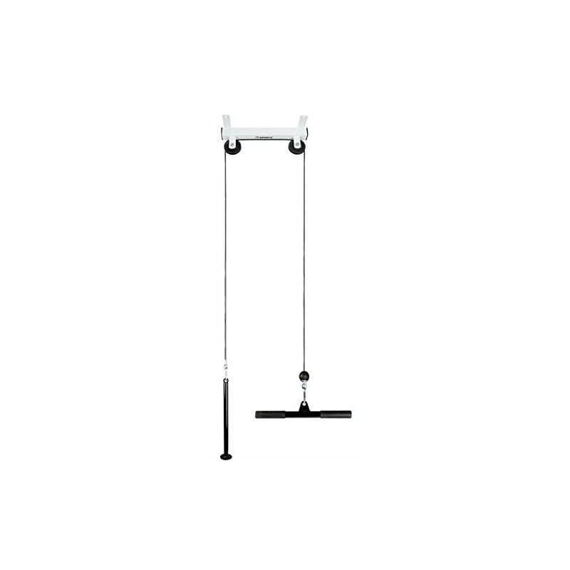 ScSPORTS Pulley Station Sistema via cavo fitness Supporto a soffitto Bianco  Lat pulley Lat bar