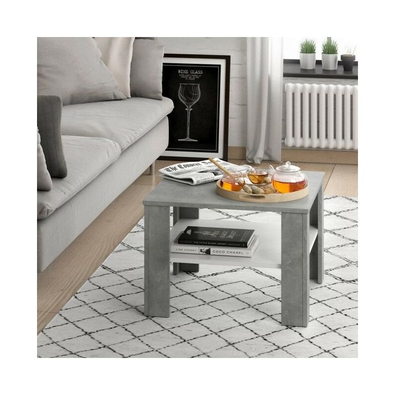 Homfa Tavolino Quadrato Moderno per Soggiorno 37 × 27 × 73.5 cm 1 Tavolino in Legno da Divano caffè tè Salotto Bianco 