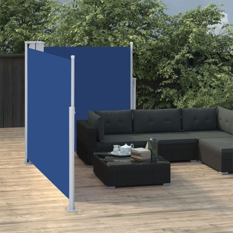 Tenda da Sole Laterale Retrattile 120 x 300 cm Blu