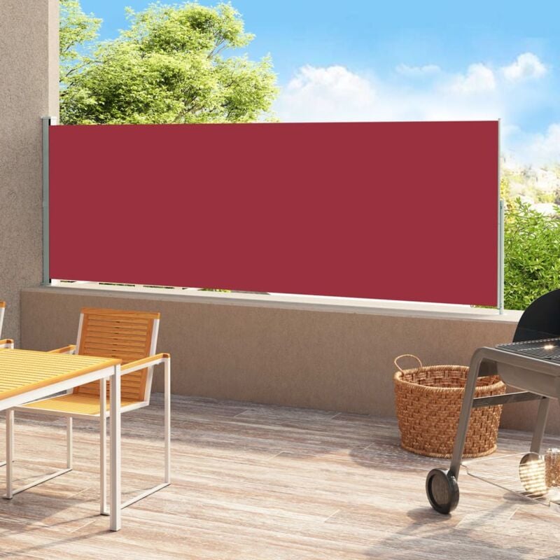 Vidaxl Tenda laterale Retrattile Patio 140x500 cm Rossa Parasole  Frangivento