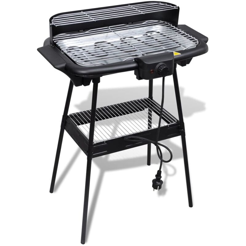 Barbecue elettrico rettangolare da giardino con grill e supporto