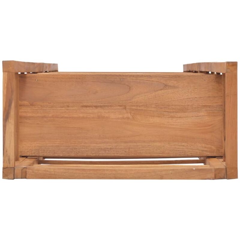 Oceanstar Scaffale Panca Per Doccia In Legno Massello Di Teak – Seduta E Ripiano Portaoggetti Per Bagno, Antiscivolo