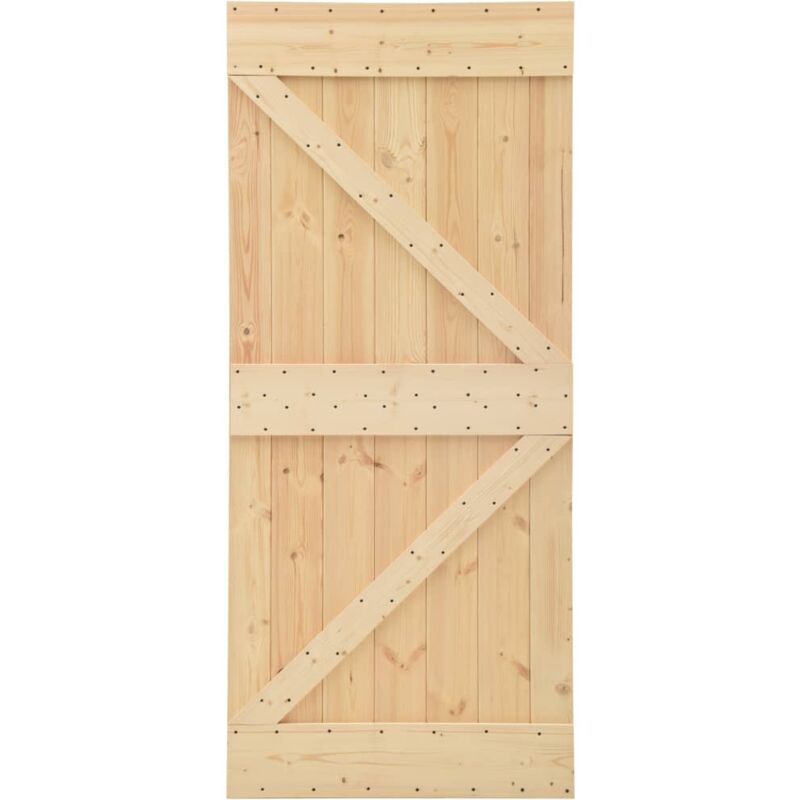 Porta Scorrevole con Set Hardware 80x210 cm in Legno di Pino