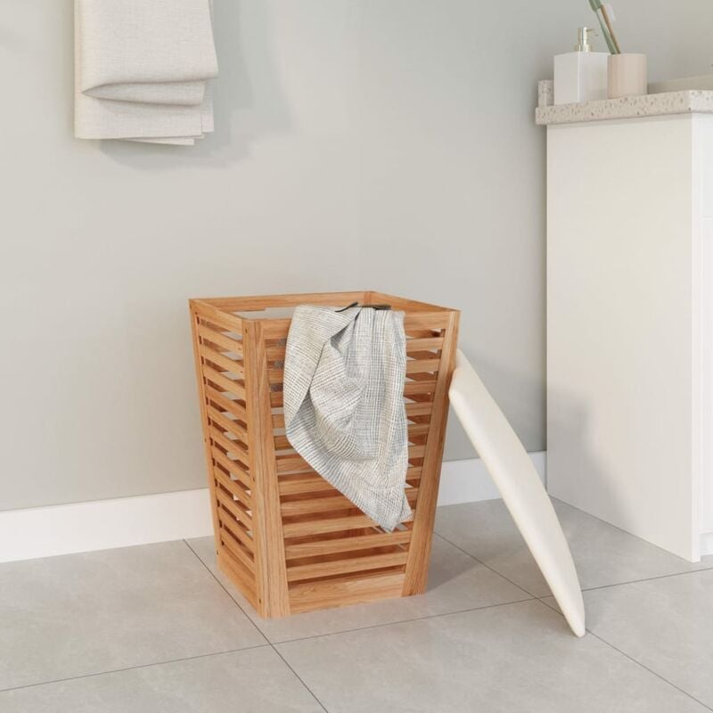 Sgabello da Bagno 40,5x40,5x56 cm in Legno Massello di Noce