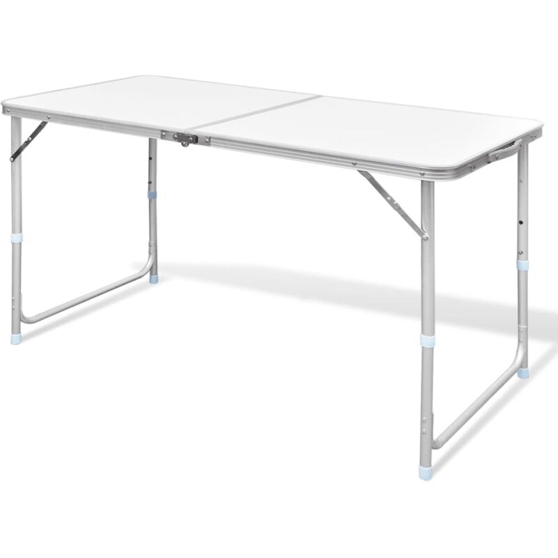 Tavolo da Campeggio Pieghevole Alluminio Altezza Regolabile 120